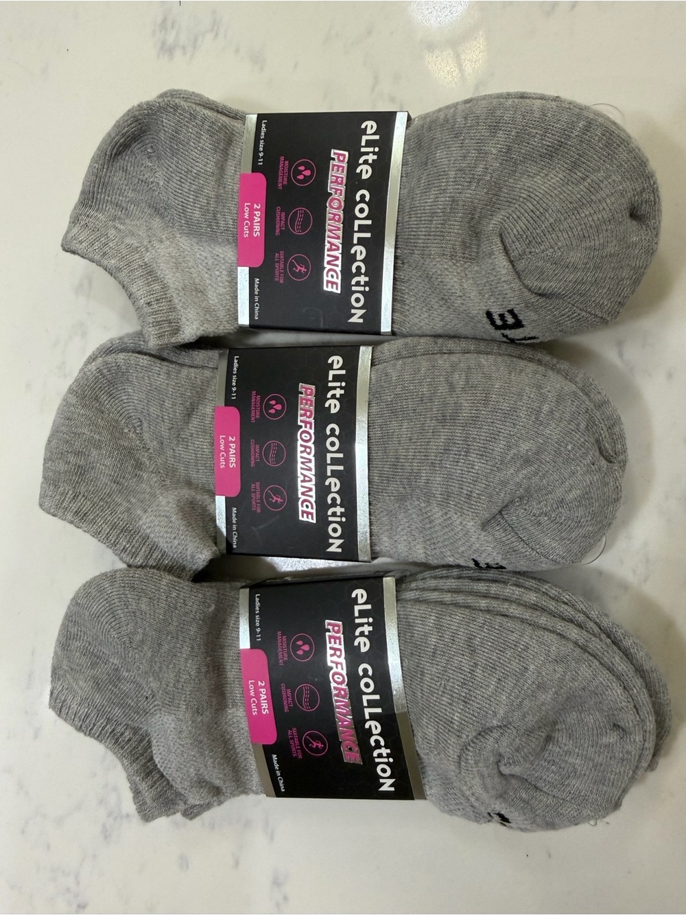 Woman’s Grey No-Show Socks - 3 pack